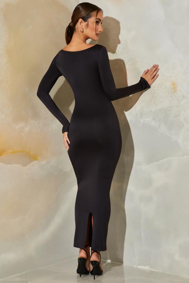 Oh Polly Kismet Long Sleeve Cut Out Maxi Dress N80H326 Black