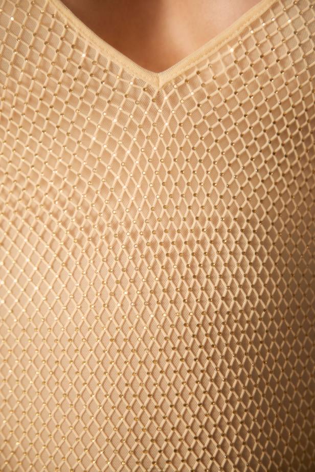 Oh Polly Lyric Embellished Low Back Maxi Dress N80H49 Gold