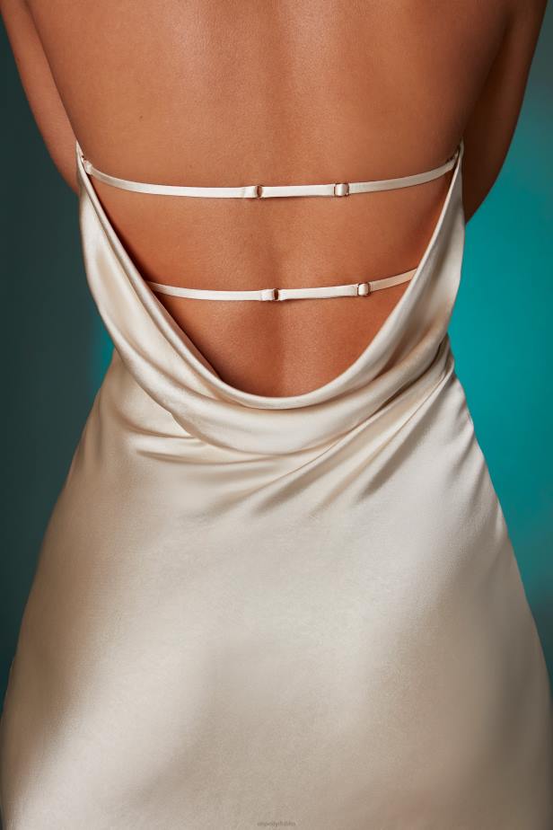 Oh Polly Pilar Halter Neck Cowl Back Maxi Dress N80H105 Ivory