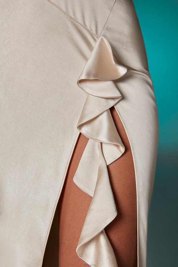 Oh Polly Pilar Halter Neck Cowl Back Maxi Dress N80H105 Ivory