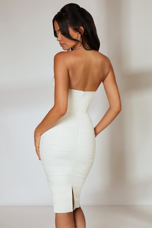 Oh Polly First Class Corset Midi Dress N80H302 Ivory