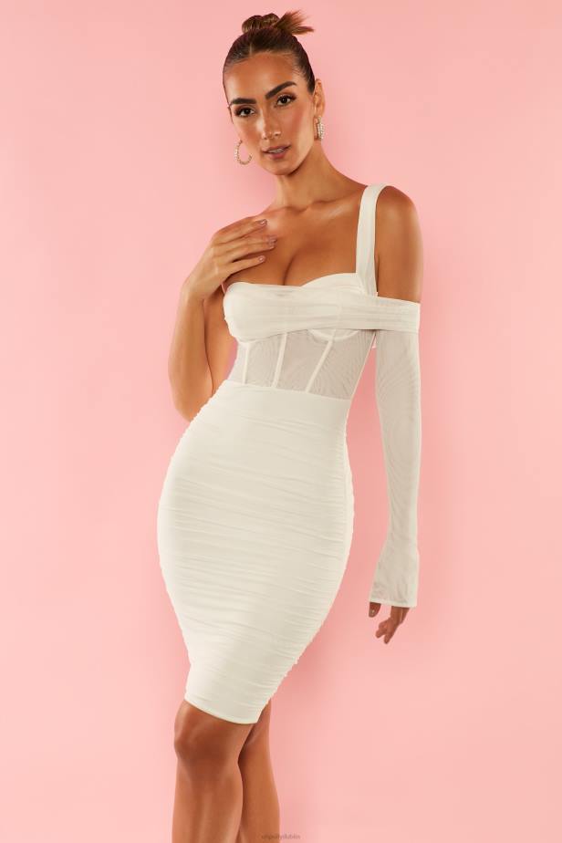 Oh Polly Ingenue Corset Midi Dress N80H175 White