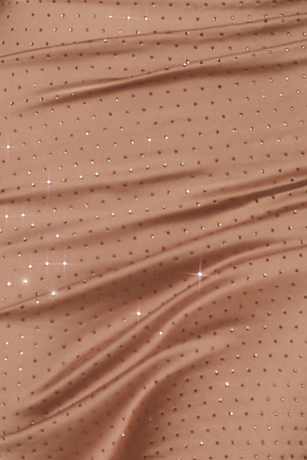 Oh Polly Million Reasons Cross Strap Midi Dress N80H463 Beige