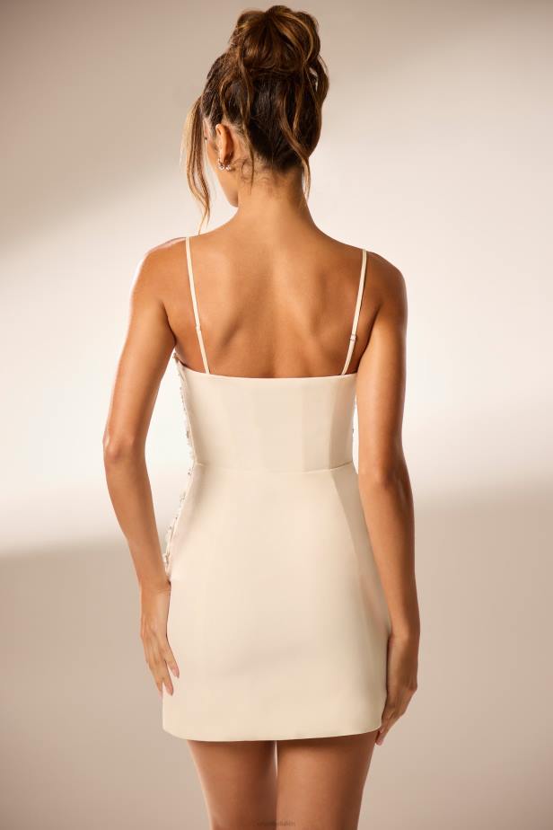 Oh Polly Celeano Hand Embellished Mini Dress N80H51 Ivory