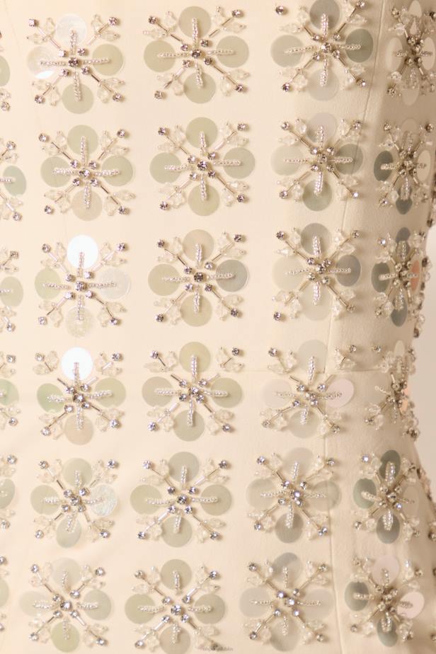 Oh Polly Celeano Hand Embellished Mini Dress N80H51 Ivory