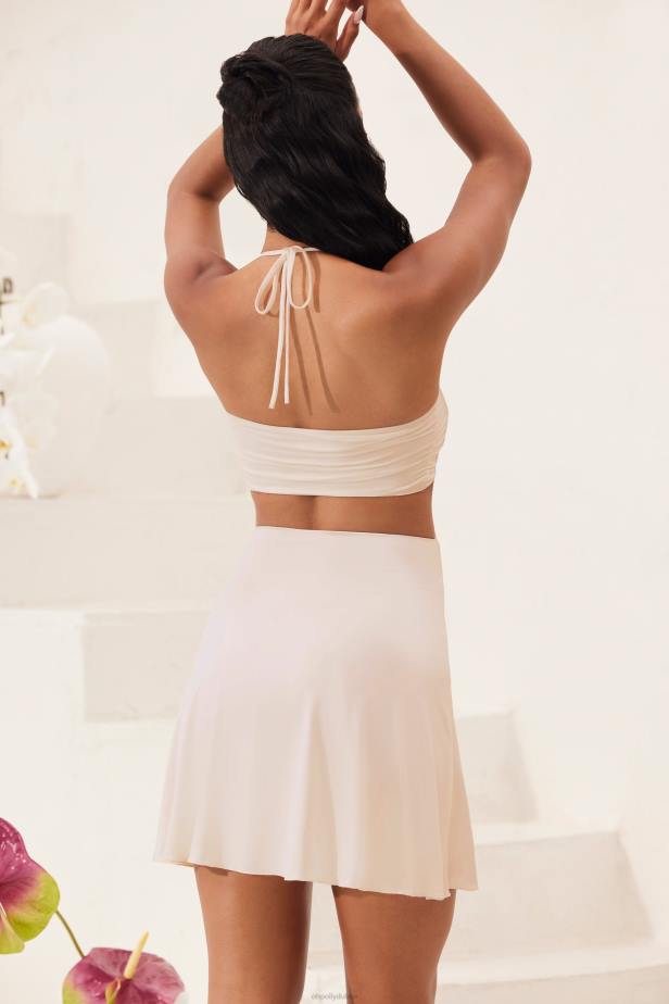 Oh Polly Coral Bandeau Cut Out A-Line Mini Dress N80H17 Ivory