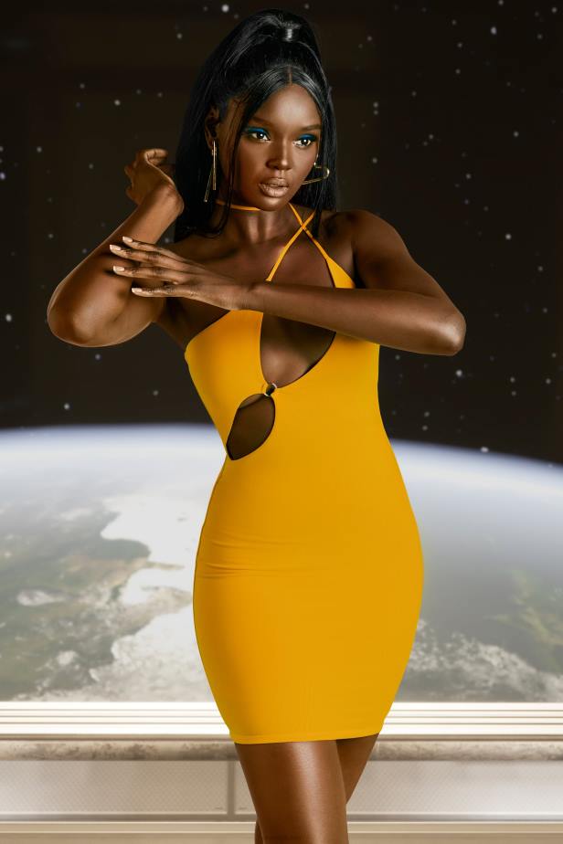 Oh Polly Flex On You Asymmetric Cut Out Mini Dress N80H408 Yellow