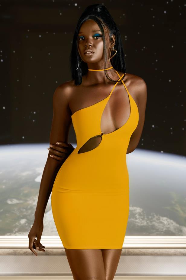 Oh Polly Flex On You Asymmetric Cut Out Mini Dress N80H408 Yellow