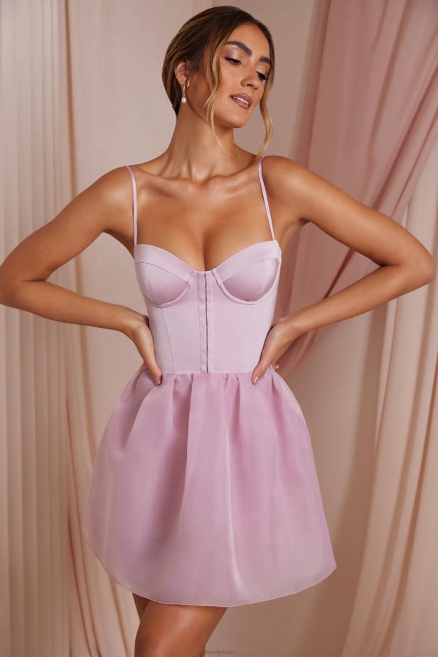 Oh Polly Floriane Tulle Skirt Corset Mini Dress N80H263 Dusty Pink