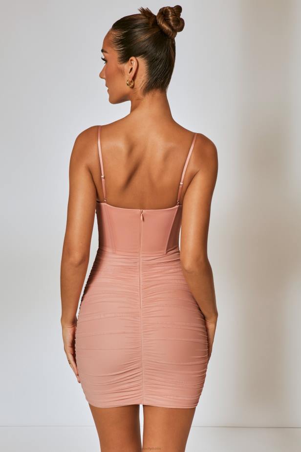 Oh Polly Jaded Ruched Corset Mini Dress N80H311 Blush