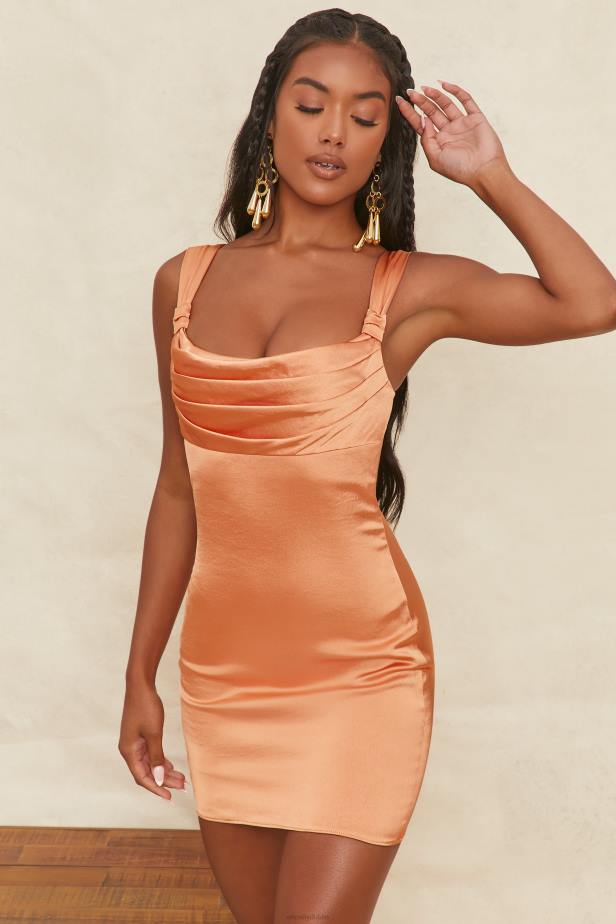 Oh Polly Knot A Mirage Knot Strap Cowl Mini Dress N80H539 Caramel