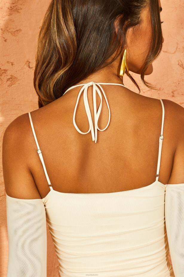 Oh Polly Odyssey Fluted Sleeve Mini Dress N80H307 Ivory