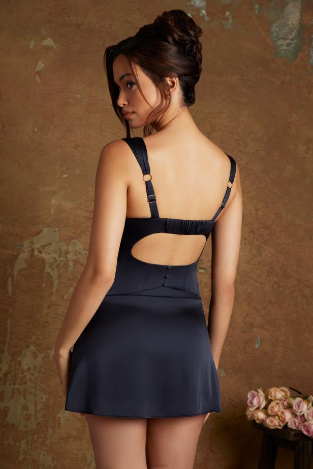 Oh Polly Papatya Lace Up Corset Mini Dress N80H159 Black