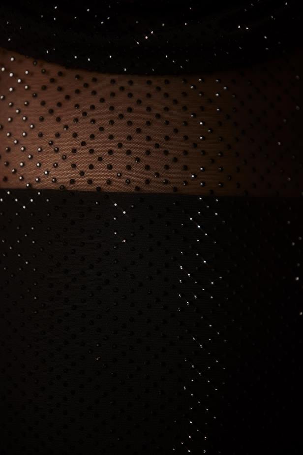 Oh Polly Rancho Mirage Embellished Cowl Mini Dress N80H70 Black