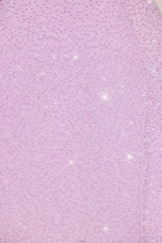 Oh Polly Sorrento Embellished Asymmetric Neck A-Line Mini Dress N80H8 Lilac