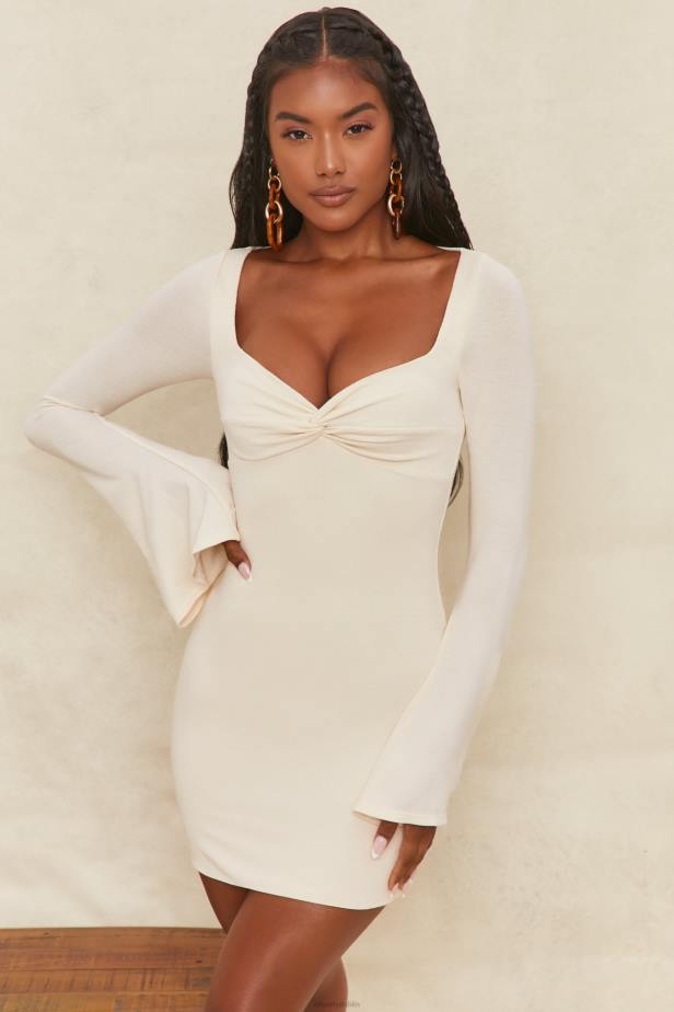 Oh Polly Wildest Dreams Flare Sleeve Mini Dress N80H542 Cream