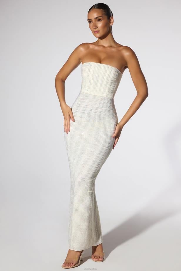 Oh Polly Daleyza Embellished Strapless Evening Gown N80H25 Ivory