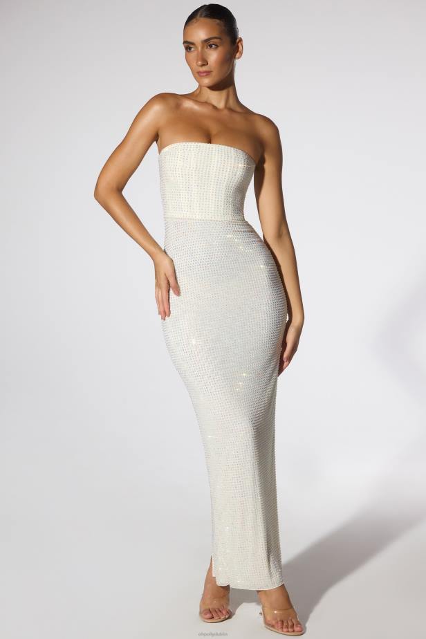 Oh Polly Daleyza Embellished Strapless Evening Gown N80H25 Ivory