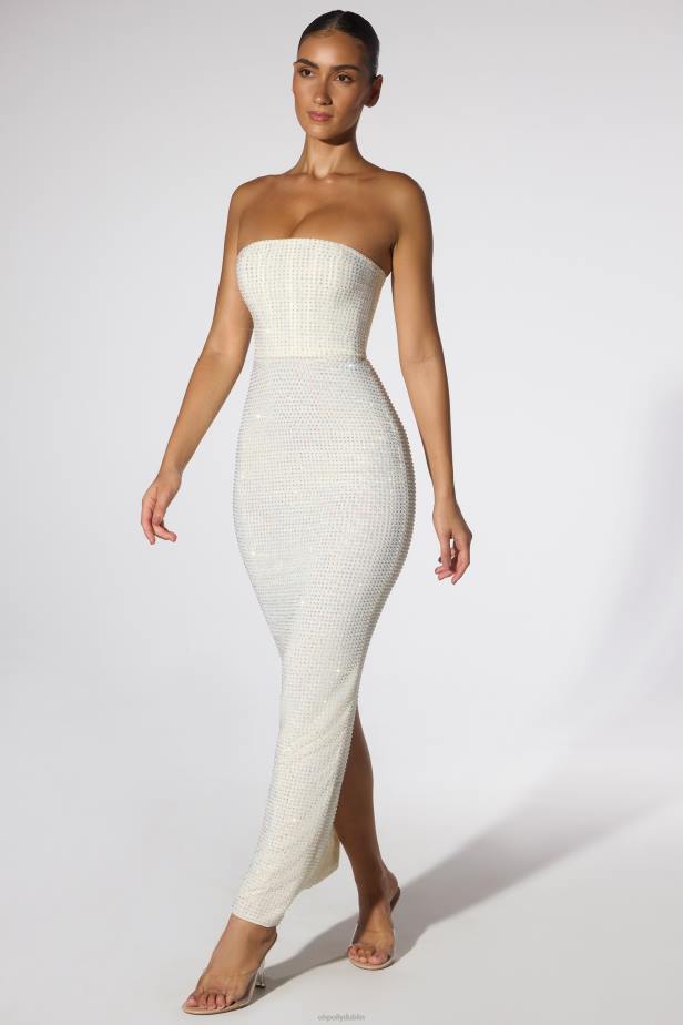 Oh Polly Daleyza Embellished Strapless Evening Gown N80H25 Ivory