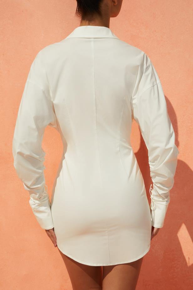 Oh Polly In The Hamptons Relaxed Shirt Dress N80H509 Ivory