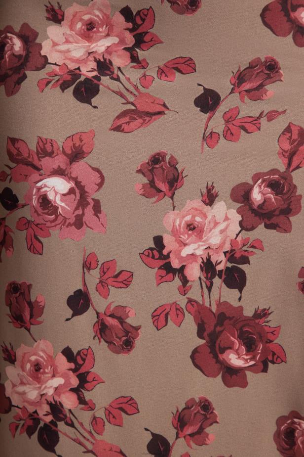 Oh Polly Lale Side Split Midaxi Skirt N80H802 Beige Print