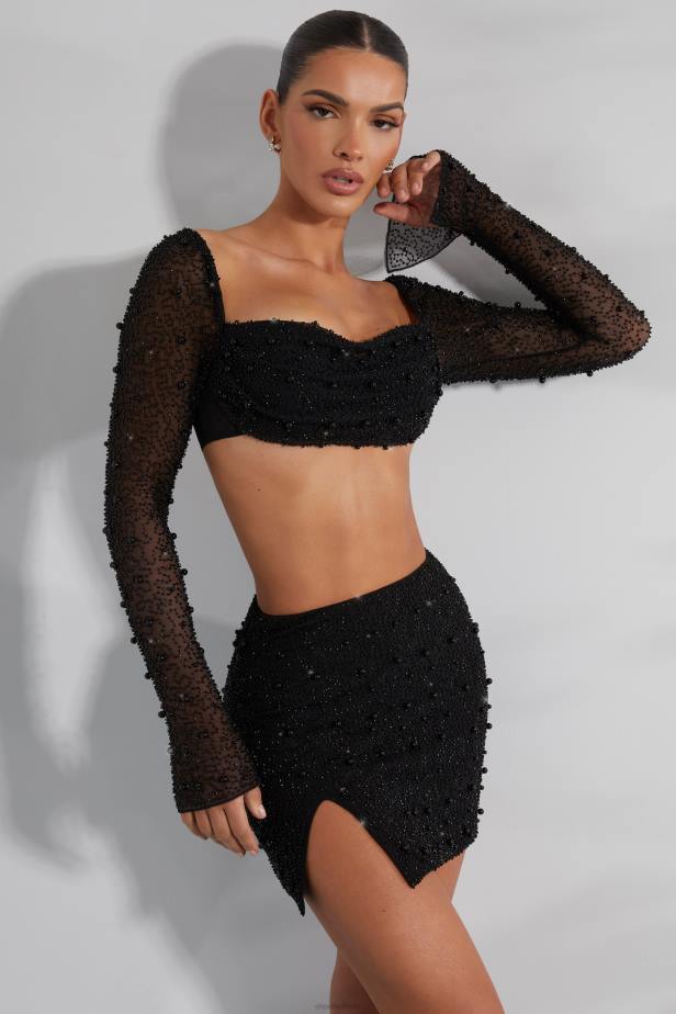 Oh Polly Belle 'le High Waist Thigh Split Mini Skirt N80H750 Black