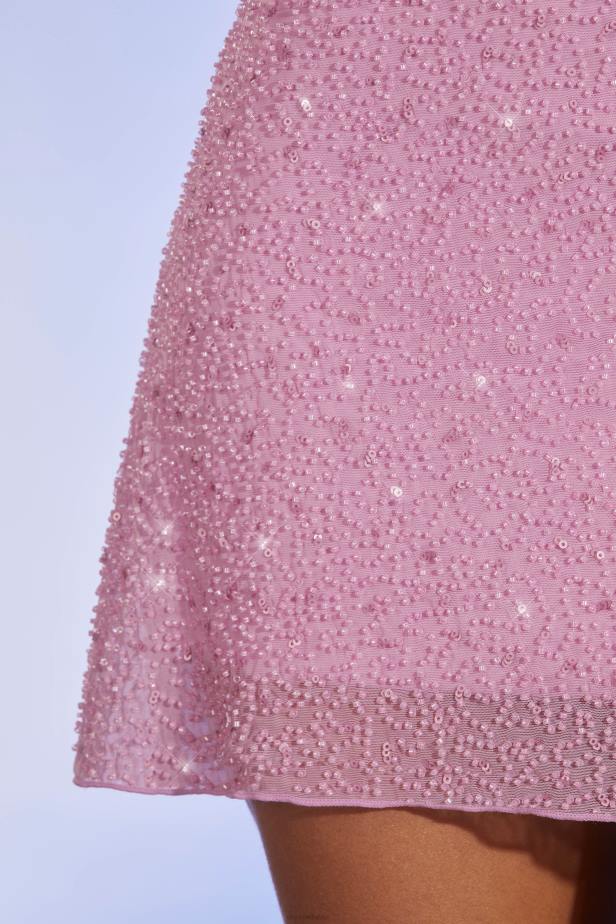 Oh Polly Bern Embellished A-Line Mini Skirt N80H859 Pink