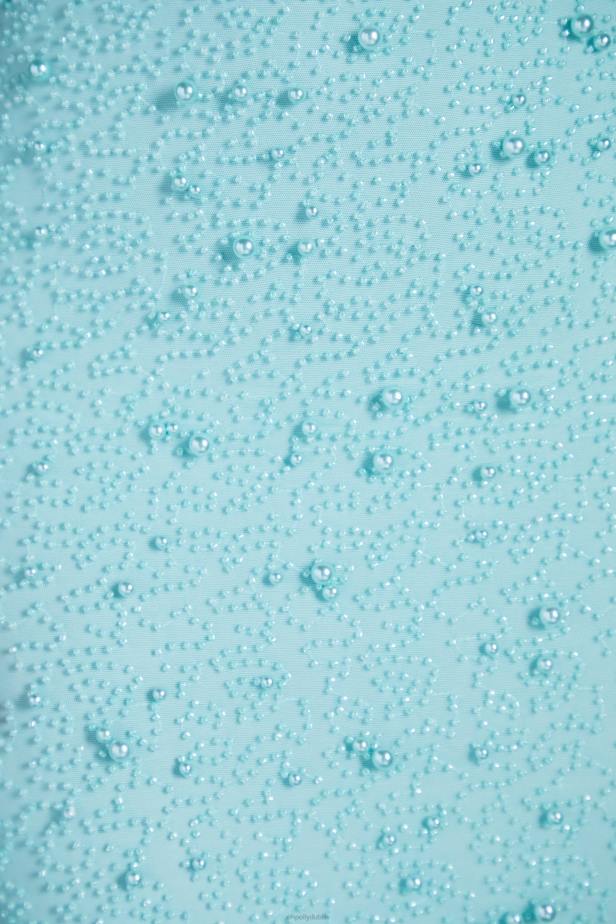 Oh Polly Lille Embellished Mesh Mini Skirt N80H820 Aqua