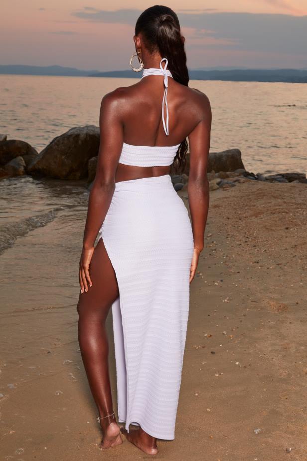 Oh Polly Golden Glow Halter Neck Crochet Crop Top N80H691 Lilac