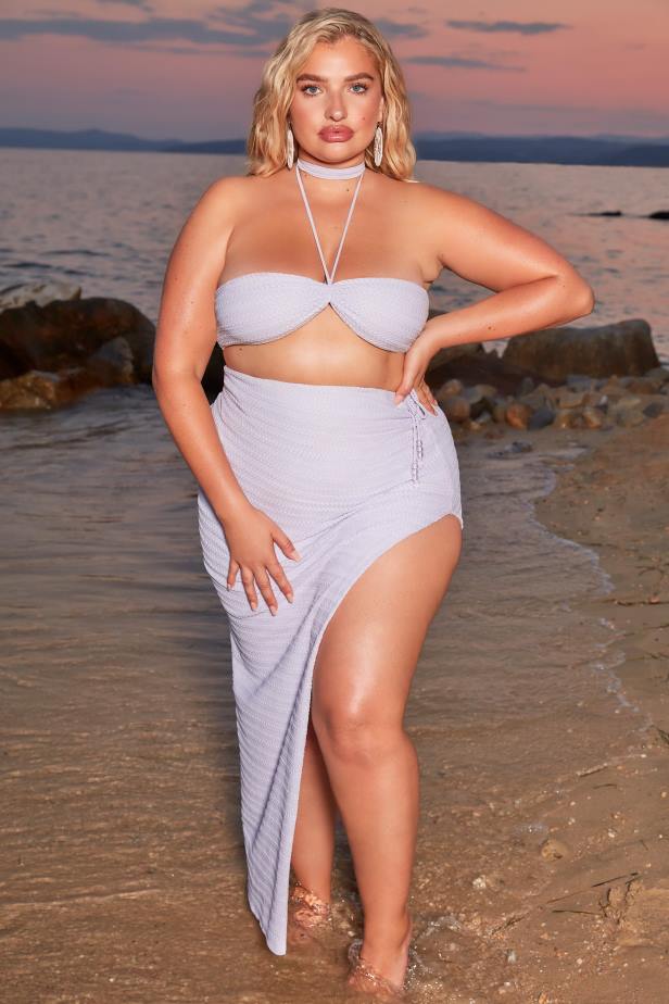 Oh Polly Golden Glow Halter Neck Crochet Crop Top N80H691 Lilac