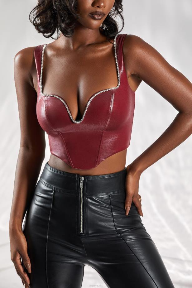 Oh Polly Day Dream Corset Top N80H671 Burgundy