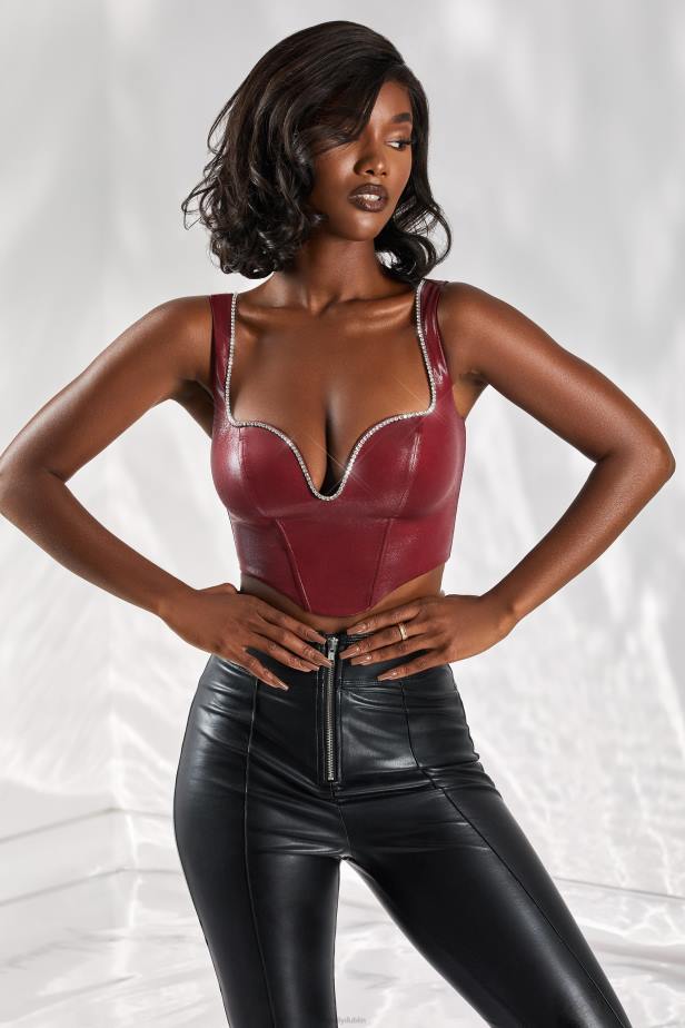 Oh Polly Day Dream Corset Top N80H671 Burgundy