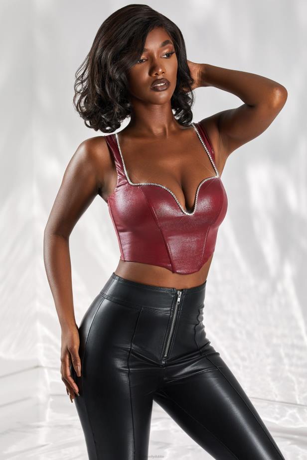 Oh Polly Day Dream Corset Top N80H671 Burgundy