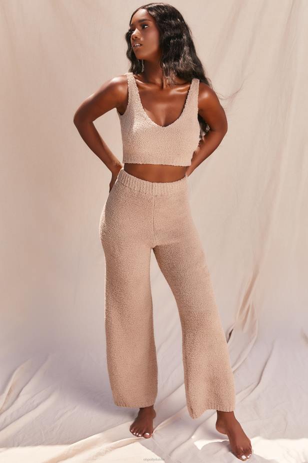 Oh Polly Let's Stay In Cosy V Neck Tank Top N80H686 Sand