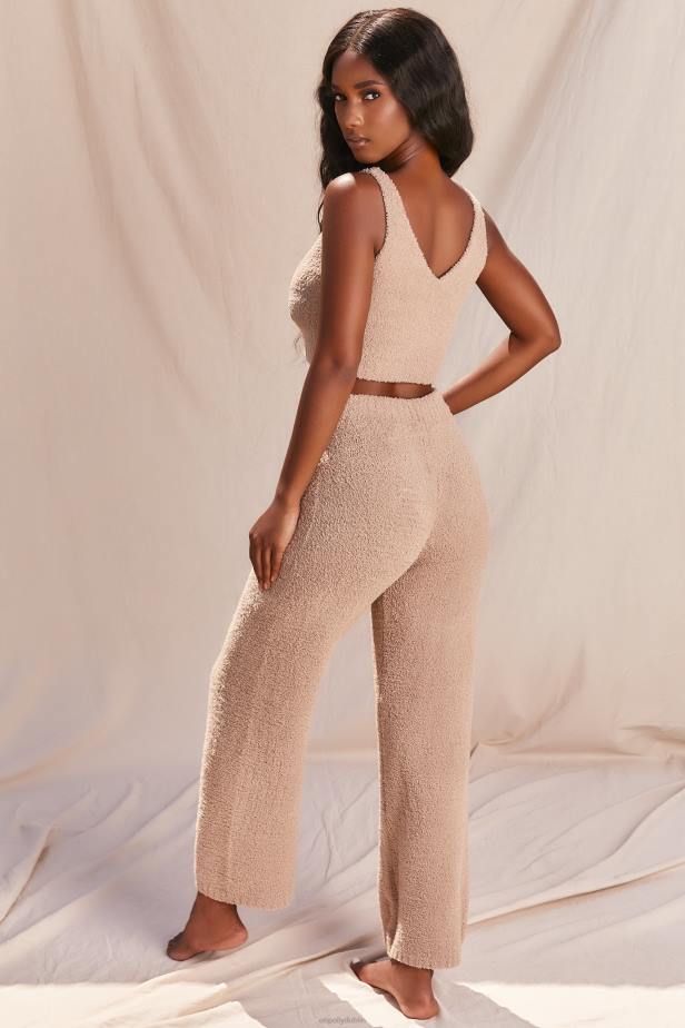 Oh Polly Let's Stay In Cosy V Neck Tank Top N80H686 Sand