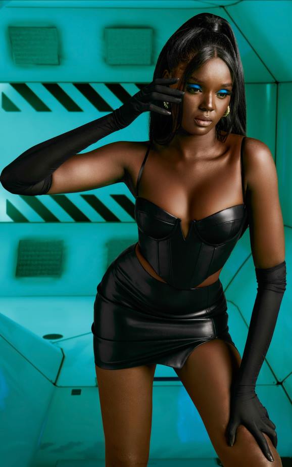 Oh Polly Something New Faux Leather Corset Top N80H679 Black