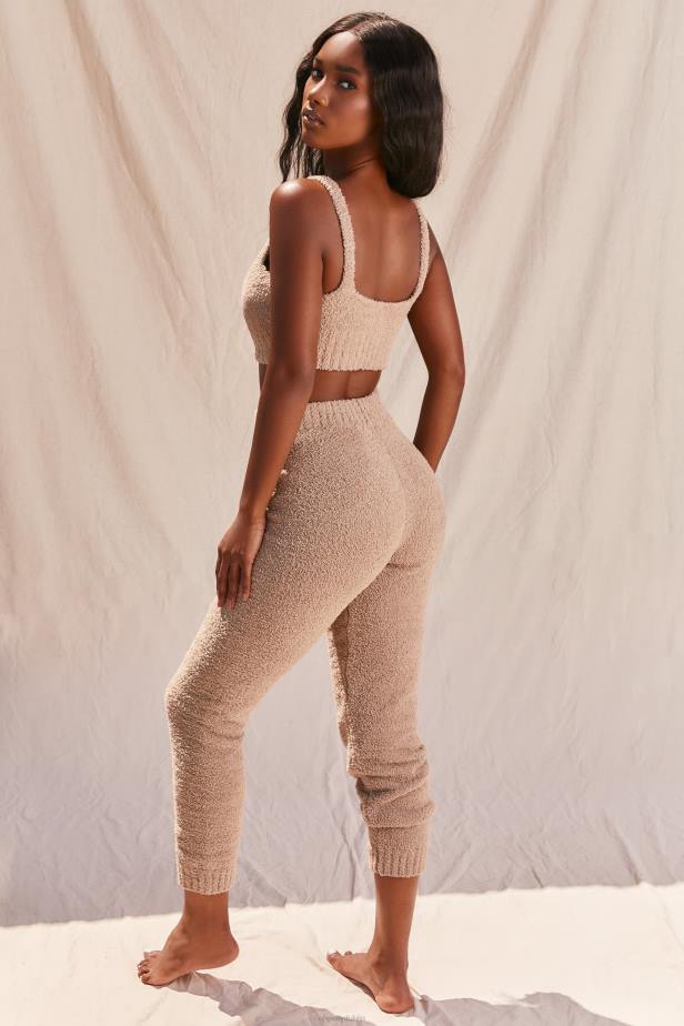 Oh Polly Time To Chill Cosy Low V Neck Tank Top N80H684 Sand