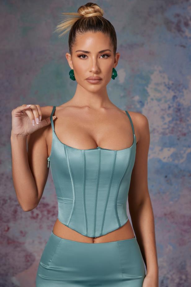 Oh Polly Zella Push Up Full Length Corset N80H625 Light Teal